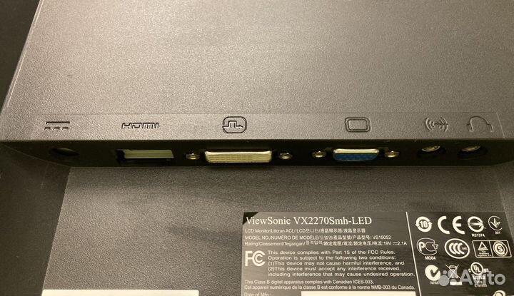 Монитор viewsonic 22 fhd безрамочный