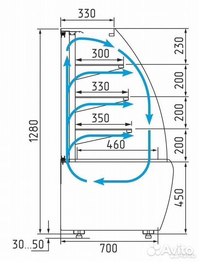 Витрина кондитерская Carboma K70 VM 0,6-2 Люкс
