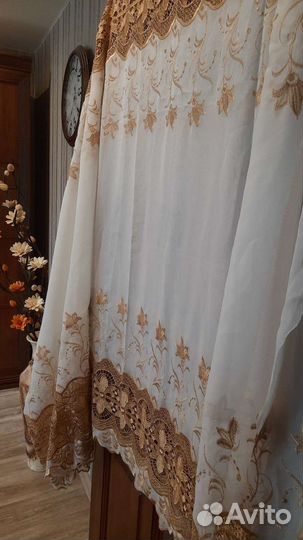 Тюль с вышивкой