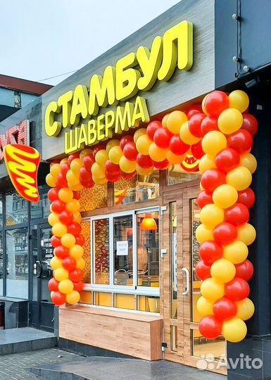 Оформление шарами на открытие магазина