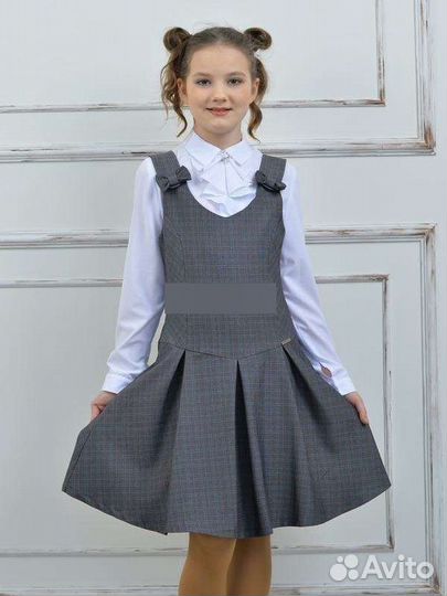 Школьная форма dusty, комплект 2 сарафана и юбка