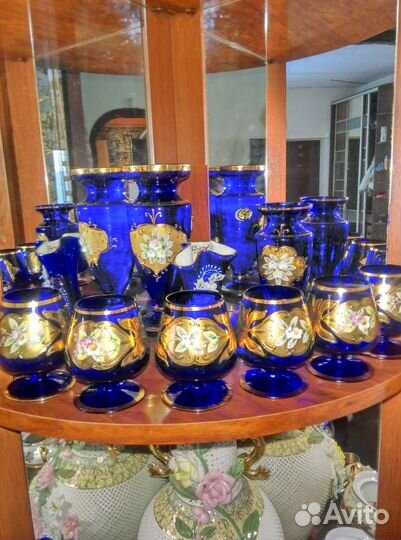 Бокалы коньячные Чехия Богемия смальта 6шт