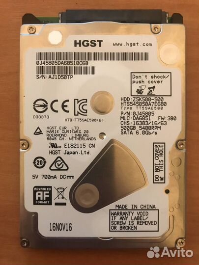 Жесткий диск Hitachi Travelstar Z5K500 500гб