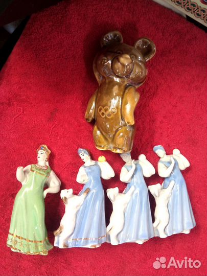 Статуэтки Песочное. Олимпийский миша. Царевна.Маче