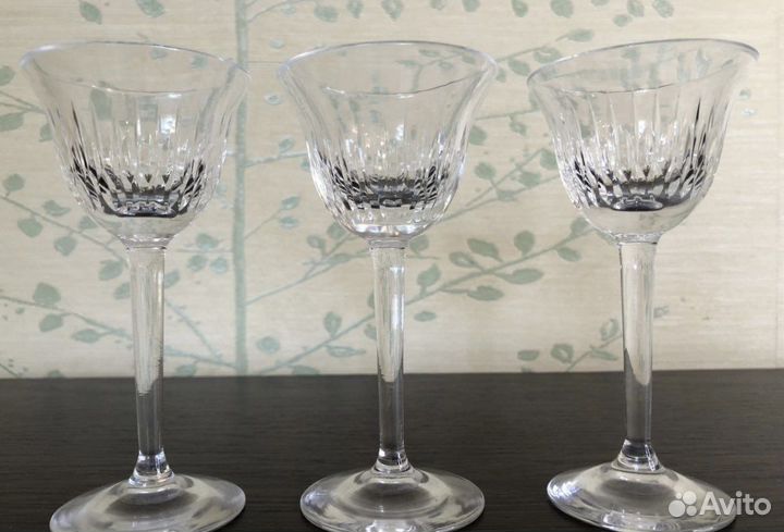 Ликерные рюмки старая Богемия ручная резьба