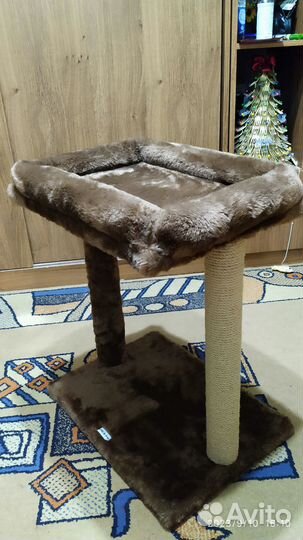 Когтеточка столбик с лежанкой для кошки