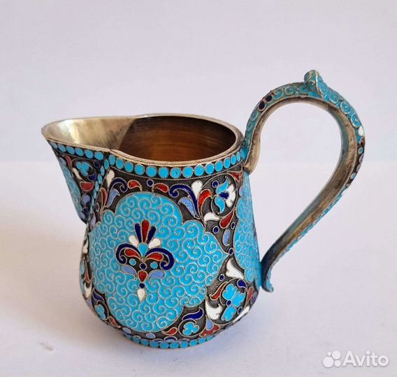 Сливочник,серебро 84, эмаль