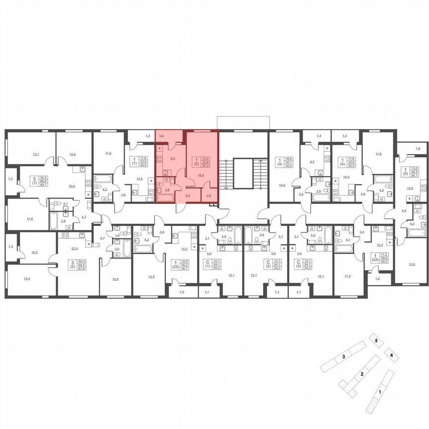 1-к. квартира, 35,3 м², 4/8 эт.