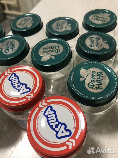 Пустые банки Агуша,фрутоняня,бэбикидс