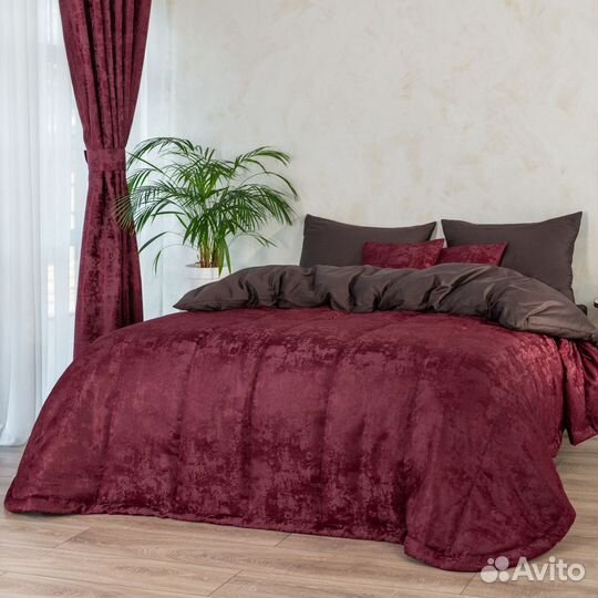 Мраморное покрывало Зарина гранат на диван