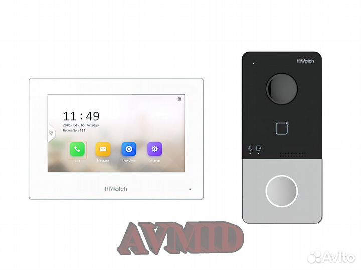 HiWatch IP видео домофон DS-D100ikwf(B) WiFi компл