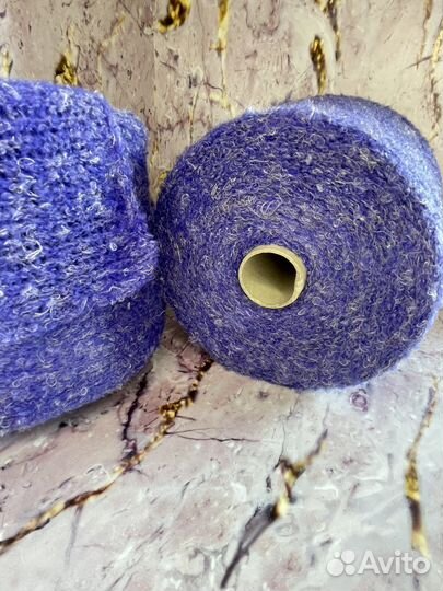 Пряжа букле меринос/лен