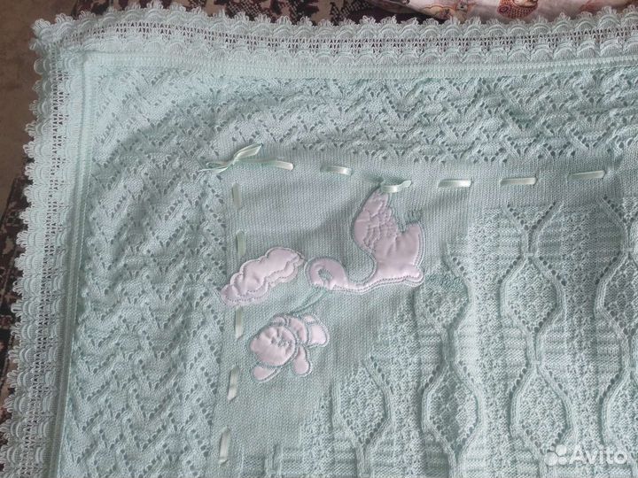 Бирюзовое одеяло на выписку