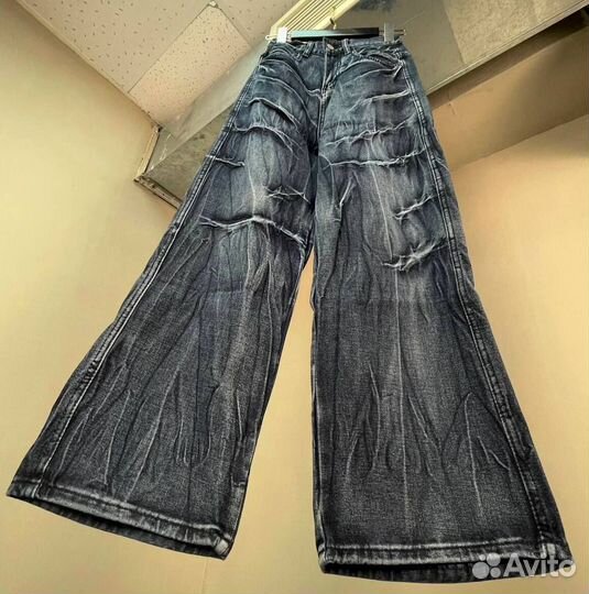 Джинсы Vetements destroyed buggy jeans ss23