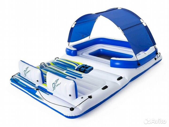 Надувной плот с палаткой