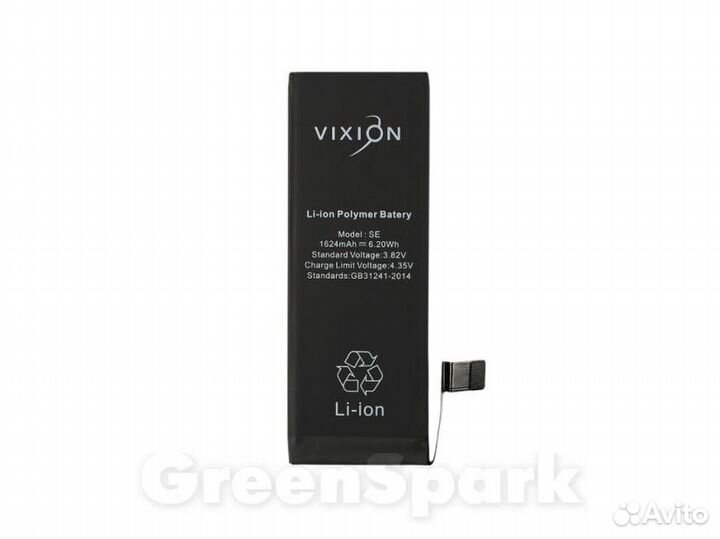 Аккумулятор для iPhone SE Vixion 1624 mAh с монта
