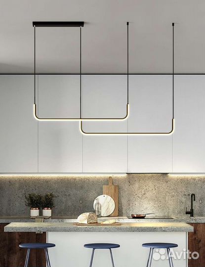 Подвесные светильники минимализм (чёрный/золотой)