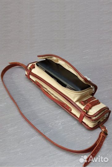 Чехол на кейс для флейты Bird leather white