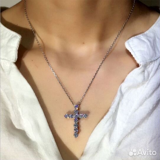 Крест крестик tiffany тифани сталь подвеска
