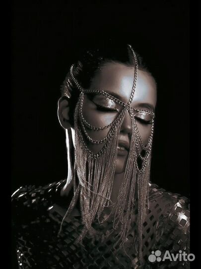 Цепочка на лицо маска вуаль колье диадема