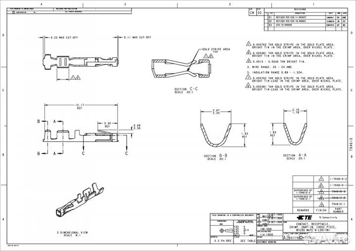 Контакты для разъемов TE Connectivity