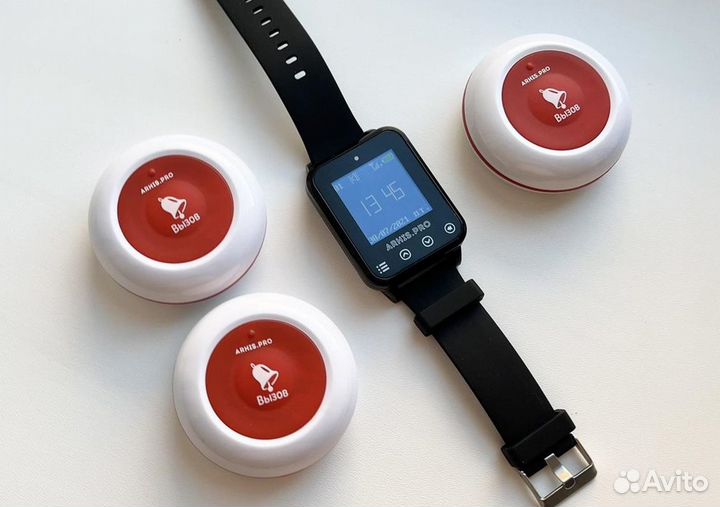 Кнопка вызова официанта в комплекте с часами