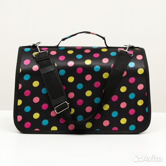 Сумка - переноска для животных 'Горошек', чёрная