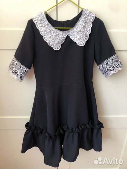 Школьное платье синее