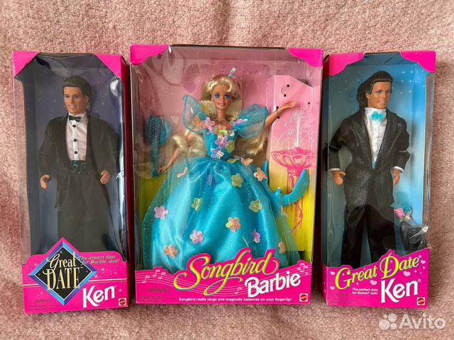 Songbird Barbie 1995 & Ken Great Date 1996 nfrb