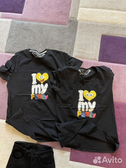 2 футболки фэмили лук, 52 размер и 46 размер