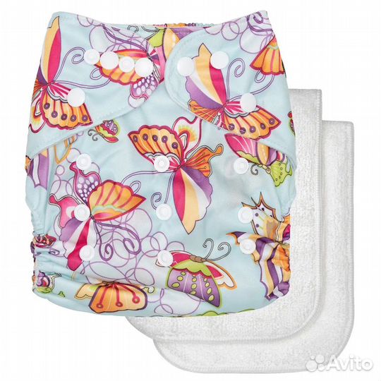 Новый Многоразовый подгузник Little Fox Бабочки