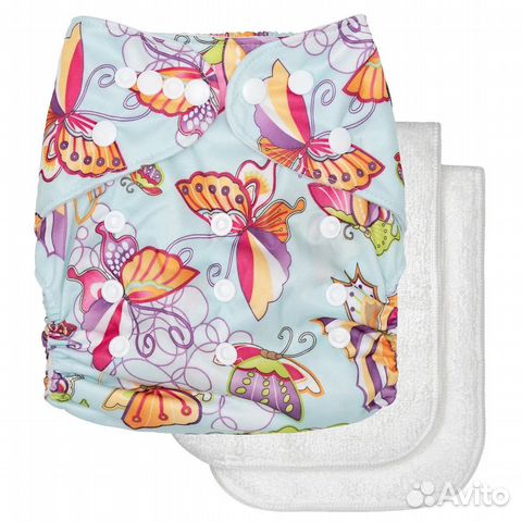 Новый Многоразовый подгузник Little Fox Бабочки