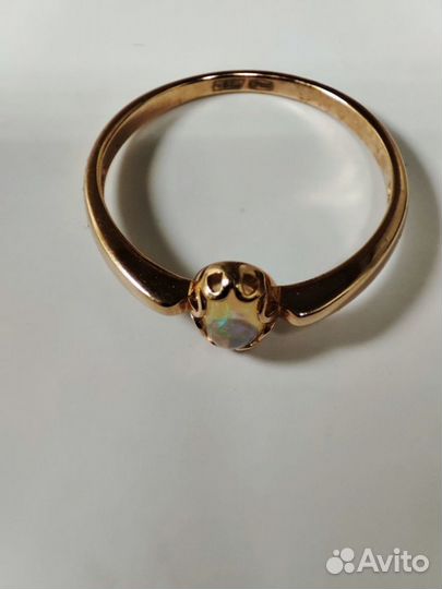 Серебряное кольцо с натуральным Опалом (Эфиопия)