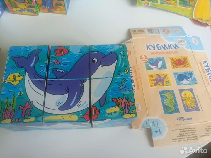 Кубики с картинками б/у