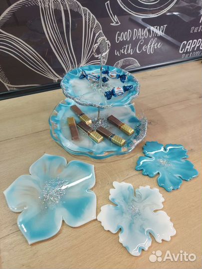 Этажерка 2 ярусная (фруктовница) из эпок-ной смолы