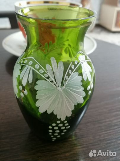 Вазочка винтаж 12см, ручная роспись