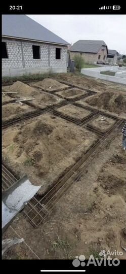 Заливка фундамента