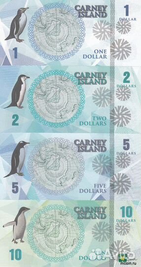 Остров Карней Набор 8 бон 2016 год Пингвины