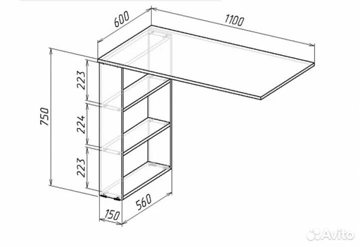 Письменный стол со стеллажом