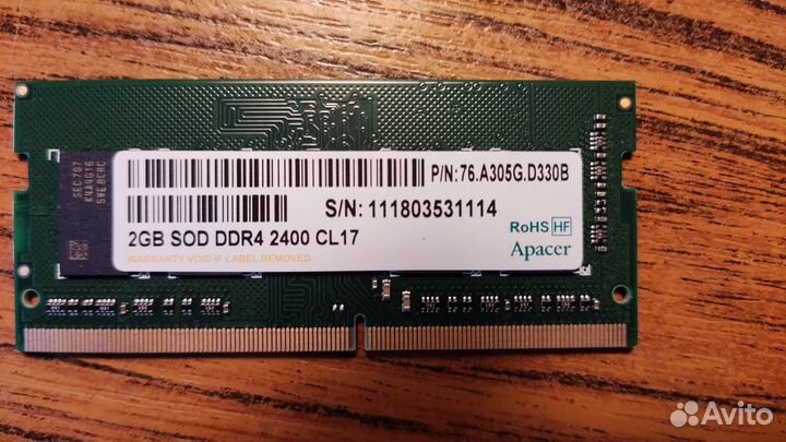 Оперативная память ddr4 2gb sodimm для ноута