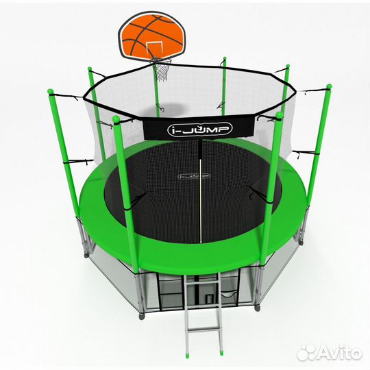 Батут I-jump basket 14FT blue/green - торг