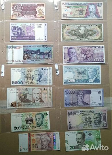 Иностранные банкноты, боны мира, купюры, деньги