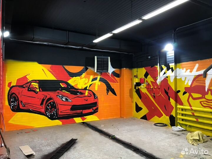 Художественная роспись стен, граффити оформление