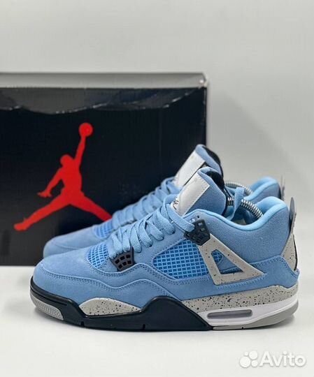 Кроссовки Nike Jordan 4 Blue Зима с мехом