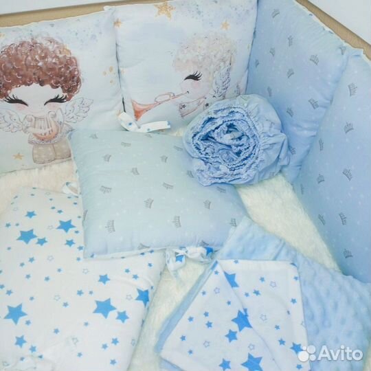 Новые Бортики, простынь и плед в детскую кроватку