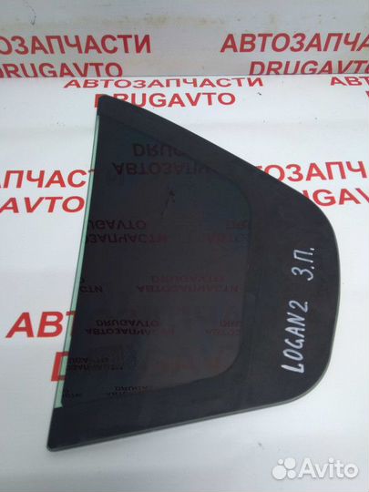 Стекло двери заднее правое, форточка Renault Logan