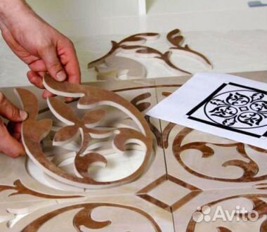 Гидроабразивная резка и резка плитки, запил 45