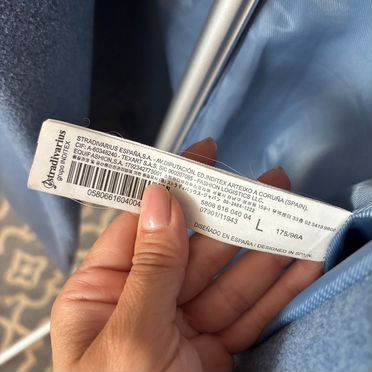 Пальто осеннее 46 48 голубое Stradivarius