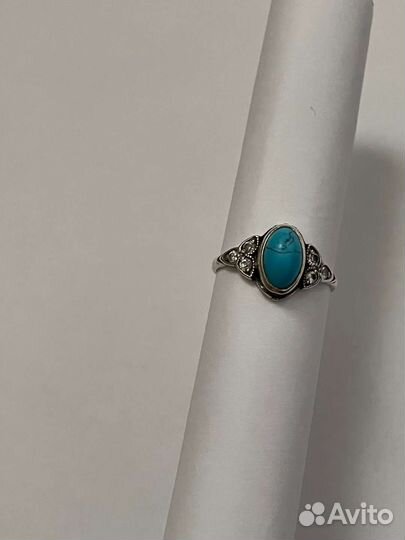Кольцо серебро с бирюзой СССР 875 проба