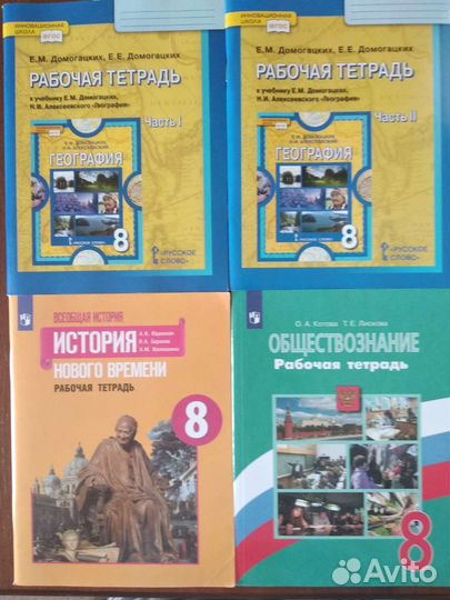 Рабочие тетради 8 класс (по 1 шт)